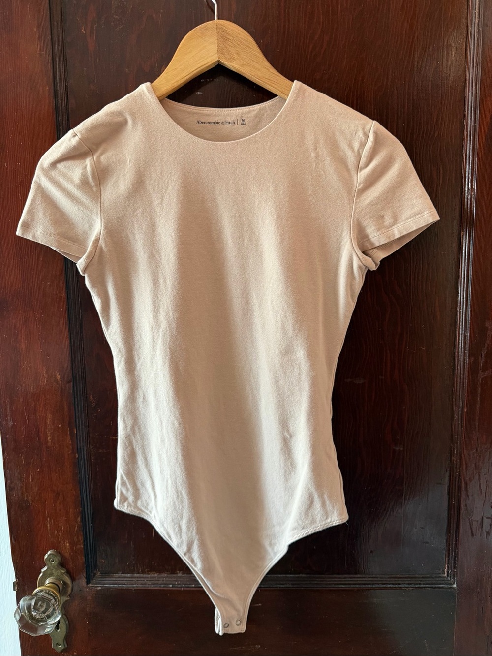 Abercrombie & Fitch Cream Short Sleeve Bodysuit